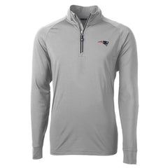 New England Patriots Cutter & Buck Big & Tall Adapt Eco Knit Quarter-Zip Pullover Jacket - Gray on sale