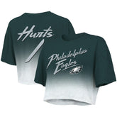 Jalen Hurts Philadelphia Eagles Majestic Threads Women's Dip-Dye Player Name & Number Crop Top - Green/White on sale