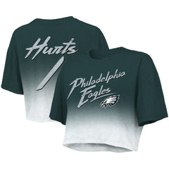 Jalen Hurts Philadelphia Eagles Majestic Threads Women's Dip-Dye Player Name & Number Crop Top - Green/White on sale