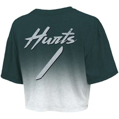 Jalen Hurts Philadelphia Eagles Majestic Threads Women's Dip-Dye Player Name & Number Crop Top - Green/White on sale