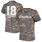 Justin Jefferson Minnesota Vikings Women's Name & Number Tri-Blend V-Neck T-Shirt - Camo on sale