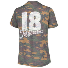Justin Jefferson Minnesota Vikings Women's Name & Number Tri-Blend V-Neck T-Shirt - Camo on sale