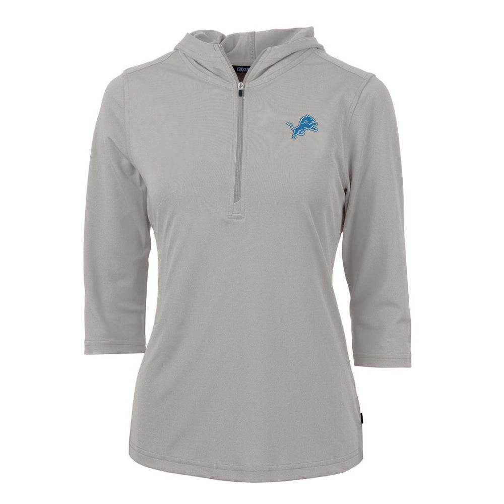 Detroit Lions Cutter & Buck Women's Virtue Eco Pique Half-Zip 3/4 Sleeve Pullover Hoodie - Gray sale