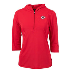Kansas City Chiefs Cutter & Buck Women's Virtue Eco Pique Half-Zip 3/4 Sleeve Pullover Hoodie - Red sale