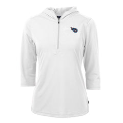 Tennessee Titans Cutter & Buck Women's Virtue Eco Pique Half-Zip 3/4 Sleeve Pullover Hoodie - White outlet