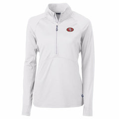 San Francisco 49ers Cutter & Buck Women's Adapt Eco Knit Half-Zip Pullover Jacket - White online