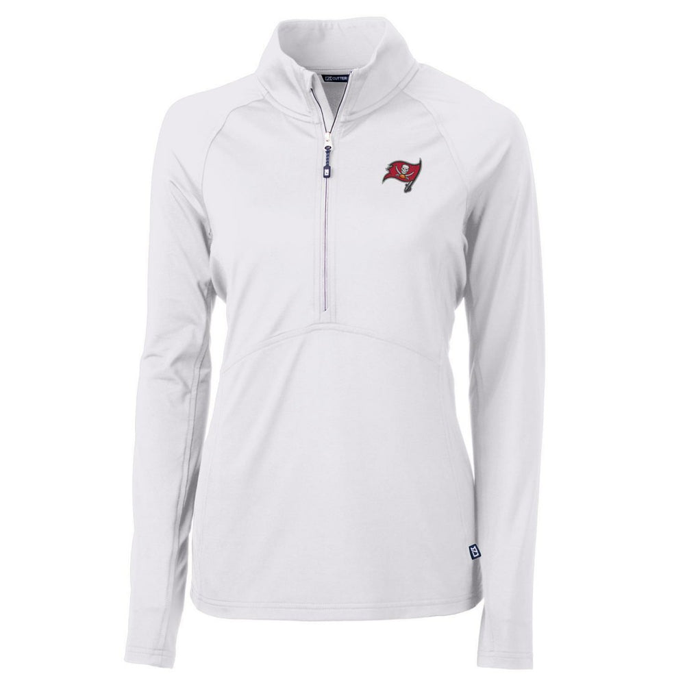 Tampa Bay Buccaneers Cutter & Buck Women's Adapt Eco Knit Half-Zip Pullover Jacket - White online