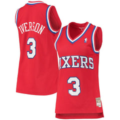 Allen Iverson Philadelphia 76ers Women's 2002/03 Hardwood Classics Swingman Jersey - Red | Mitchell & Ness outlet