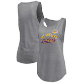 Los Angeles Lakers Women's Quality Time Open Scoop Neck Tri-Blend Tank Top - Heathered Gray | Fanatics shop