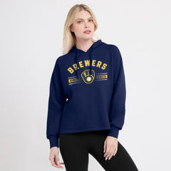 Milwaukee Brewers Women's Perfect Play Raglan Pullover Hoodie - Navy
