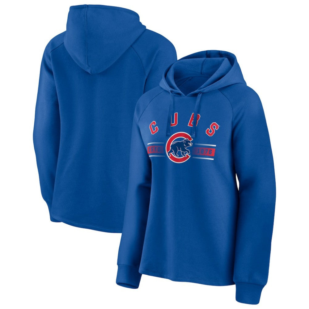 Chicago Cubs Women's Perfect Play Raglan Pullover Hoodie - Royal