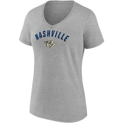 Nashville Predators Fanatics Women's 2-Pack V-Neck T-Shirt Set Gold/Heathered Gray