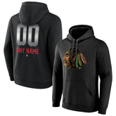 Chicago Blackhawks Personalized Midnight Mascot Logo Pullover Hoodie Black