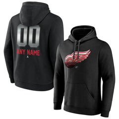 Detroit Red Wings Personalized Midnight Mascot Logo Pullover Hoodie Black
