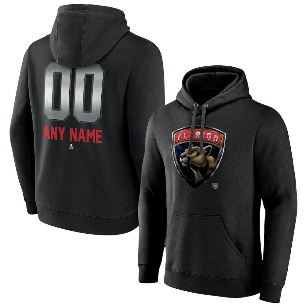 Florida Panthers Personalized Midnight Mascot Logo Pullover Hoodie Black