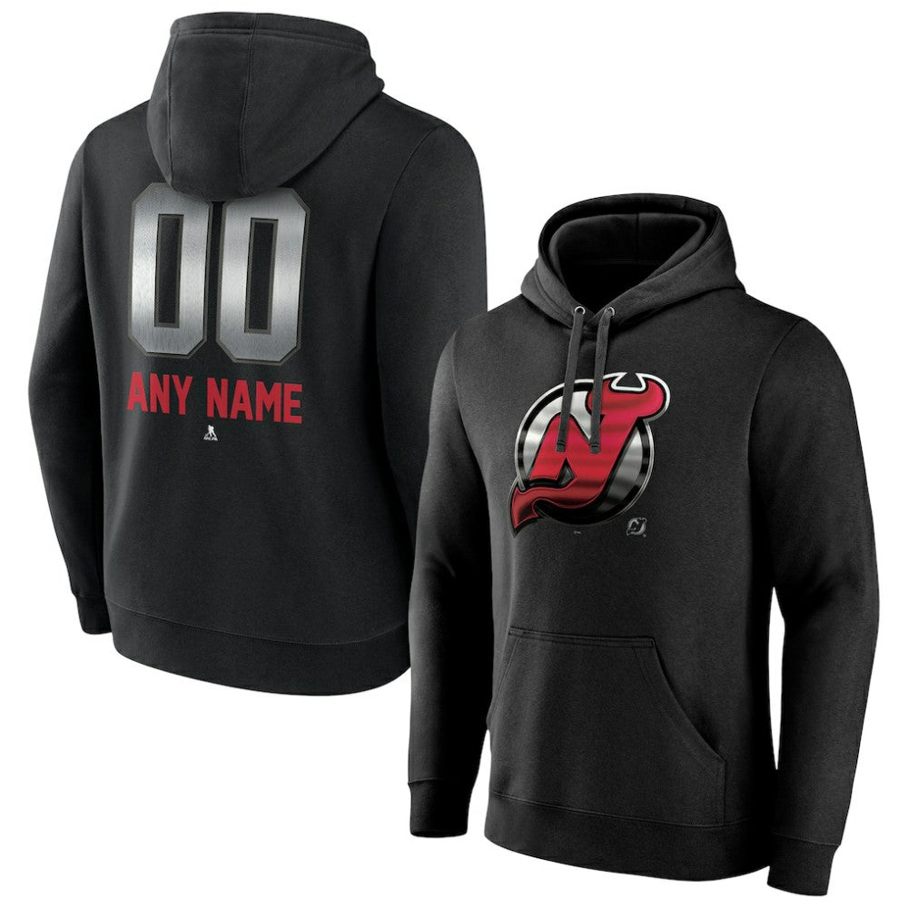 New Jersey Devils Personalized Midnight Mascot Logo Pullover Hoodie Black