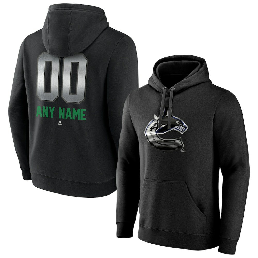 Vancouver Canucks Personalized Midnight Mascot Logo Pullover Hoodie Black