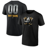 Anaheim Ducks Personalized Midnight Mascot Logo T-Shirt Black