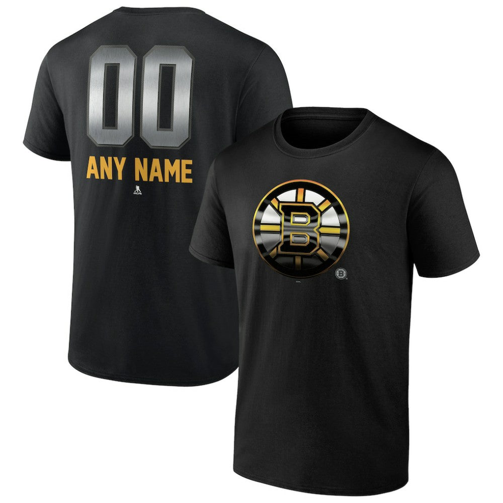 Boston Bruins Personalized Midnight Mascot Logo T-Shirt Black