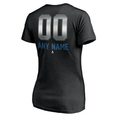 Colorado Avalanche Women's Personalized Midnight Mascot Logo V-Neck T-Shirt Black
