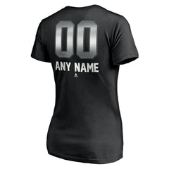 Los Angeles Kings Women's Personalized Midnight Mascot Logo V-Neck T-Shirt Black