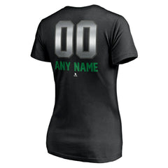 Vancouver Canucks Women's Personalized Midnight Mascot Logo V-Neck T-Shirt Black