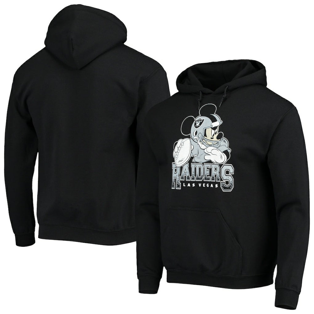 Las Vegas Raiders Junk Food Disney Mickey Quarterback Pullover Hoodie - Black on sale