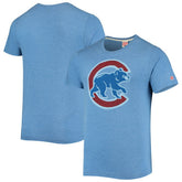 Chicago Cubs Homage Hand-Drawn Logo Tri-Blend T-Shirt - Royal