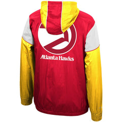 Atlanta Hawks Hardwood Classics Highlight Reel Windbreaker Half-Zip Hoodie Jacket - Red/Yellow | Mitchell & Ness for sale