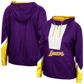 Los Angeles Lakers Women's Half-Zip Windbreaker 2.0 Hoodie - Purple | Mitchell & Ness shop