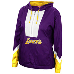 Los Angeles Lakers Women's Half-Zip Windbreaker 2.0 Hoodie - Purple | Mitchell & Ness shop