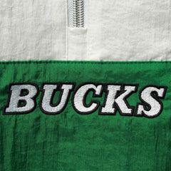Milwaukee Bucks Women's Half-Zip Windbreaker 2.0 Hoodie - Green | Mitchell & Ness online