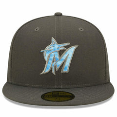 Miami Marlins 2022 Father's Day On-Field 59FIFTY Fitted Hat - Graphite | New Era