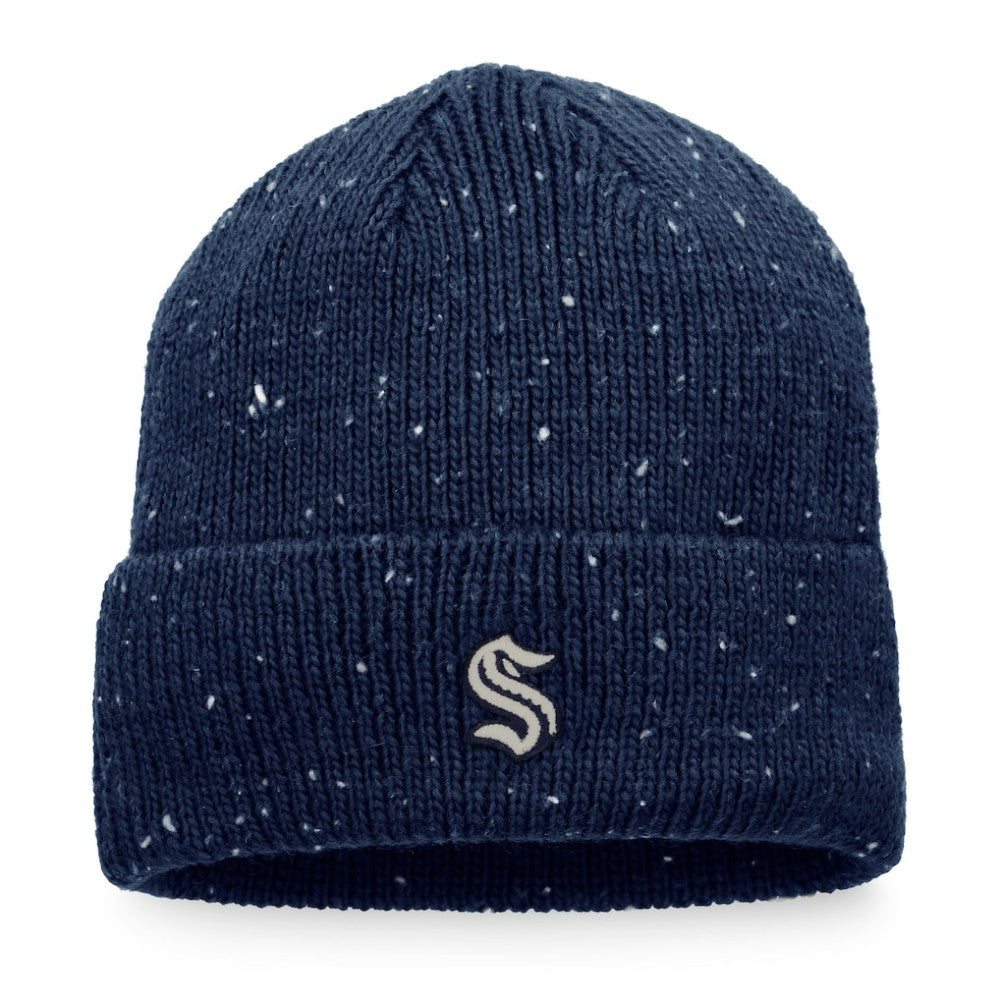 Seattle Kraken Fanatics Authentic Pro Rink Pinnacle Cuffed Knit Hat Deep Sea Blue