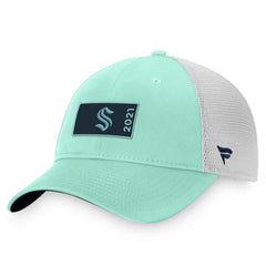 Seattle Kraken Fanatics Authentic Pro Rink Trucker Snapback Hat Light Blue/White