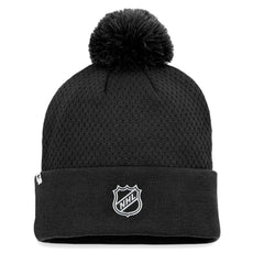 Chicago Blackhawks Fanatics Women's Authentic Pro Road Cuffed Knit Hat with Pom Black
