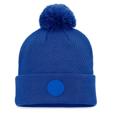 New York Islanders Fanatics Women's Authentic Pro Road Cuffed Knit Hat with Pom Royal