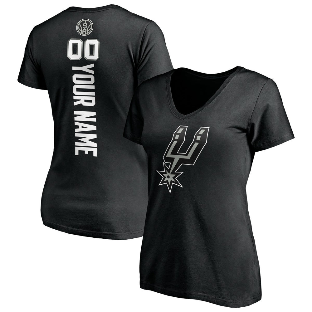 San Antonio Spurs Women's Personalized Playmaker Team V-Neck T-Shirt - Black shop