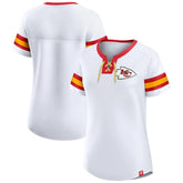 Kansas City Chiefs Women's Sunday Best Lace-Up T-Shirt - White on sale
