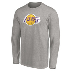 LeBron James Los Angeles Lakers #6 Playmaker Name & Number Long Sleeve T-Shirt - Heathered Gray cheap