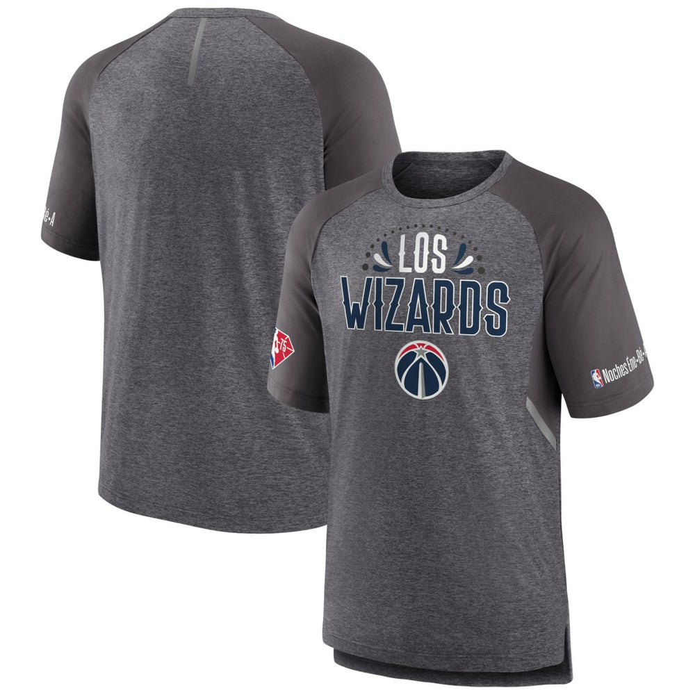 Washington Wizards 2022 Noches Ene-Be-A Core Shooting Raglan T-Shirt - Heathered Gray | Fanatics online