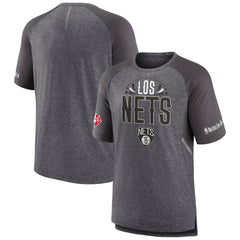 Brooklyn Nets 2022 Noches Ene-Be-A Core Shooting Raglan T-Shirt - Heathered Gray | Fanatics for sale