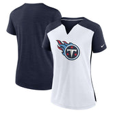 Tennessee Titans Women's Impact Exceed Performance Notch Neck T-Shirt - White/Navy | Nike discount