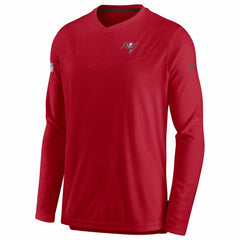 Tampa Bay Buccaneers Sideline Coach Chevron Lock Up Long Sleeve V-Neck Performance T-Shirt - Red | Nike discount