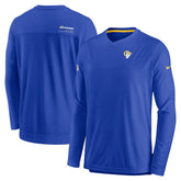 Los Angeles Rams Sideline Coach Chevron Lock Up Long Sleeve V-Neck Performance T-Shirt - Royal | Nike on sale