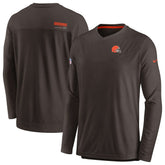 Cleveland Browns Sideline Coach Chevron Lock Up Long Sleeve V-Neck Performance T-Shirt - Brown | Nike discount