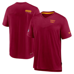 Washington Commanders Sideline Coach Chevron Lock Up Logo V-Neck Performance T-Shirt - Burgundy | Nike sale