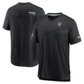 Las Vegas Raiders Sideline Coach Chevron Lock Up Logo V-Neck Performance T-Shirt - Black | Nike discount