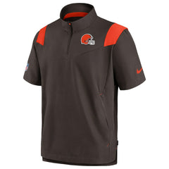 Cleveland Browns Sideline Coaches Chevron Lockup Pullover Top - Brown | Nike cheap