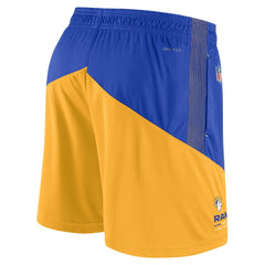 Los Angeles Rams Sideline Primary Lockup Performance Shorts - Royal/Gold | Nike sale
